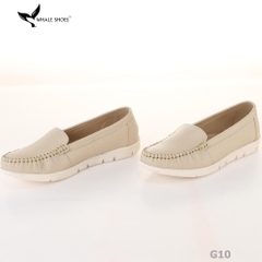 Giày Lười Công Sở Nữ Whale Shoes (giày mọi)- kiểu MOCASINE , Da Bò Cao Cấp, Đế Phylon-G10