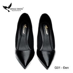 Whale Shoes G01 – Giày cao gót nữ mũi nhọn 7cm da bóng có vân mây, da cao cấp, kiểu dáng sang trọng thanh lịch hiện đại