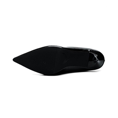 Whale Shoes G02 – Giày cao gót nữ 8cm da bóng kem, gót nhọn thanh thoát, sang chảnh, đế chống trơn trượt