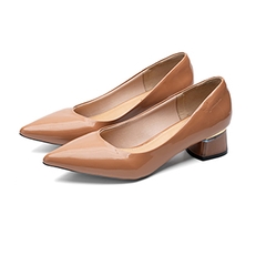 Whale Shoes G03 – Giày cao gót nữ 5cm da bóng, gót vuông mica viền vàng sang xịn, mũi nhọn hiện đại thanh lịch