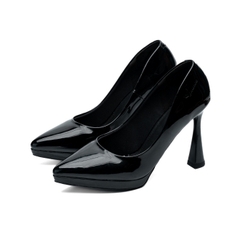 Whale Shoes GD01 - Giày Cao Gót Mũi Nhọn 10cm, da bóng đúp mũi 1cm, lót êm, đế chống trơn trượt