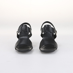 Whale Shoes SD01 - Sandal Nữ  Mũi Vuông 7cm Gót Sơn Vân Da Viền Mạ Vàng Sang Trọng, che khuyết điểm, đế chống trơn trượt