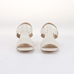 Whale Shoes SD01 - Sandal Nữ  Mũi Vuông 7cm Gót Sơn Vân Da Viền Mạ Vàng Sang Trọng, che khuyết điểm, đế chống trơn trượt