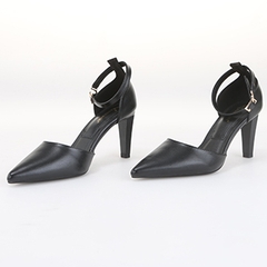 Whale Shoes SD03 – Giày cao gót mũi nhọn 8cm có dây quai hậu, da mềm êm chân, đế chống trơn trượt