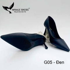 Whale Shoes G05 – Giày cao gót 7cm mũi nhọn da mờ thanh lịch hiện đại, gót nhọn, đế chống trơn trượt