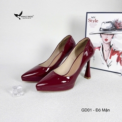 Whale Shoes GD01 - Giày Cao Gót Mũi Nhọn 10cm, da bóng đúp mũi 1cm, lót êm, đế chống trơn trượt