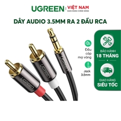 Dây Audio 3.5mm ra 2 đầu RCA (Hoa sen) UGREEN AV116 - 0.5M-20779