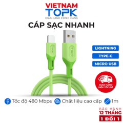 Dây cáp sạc dùng cho điện thoại Tronsmart TOPK AN84 Vỏ chống đứt gãy dài 1m - Hàng chính hãng Bảo hành 12 tháng
