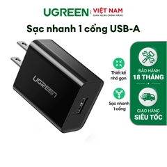 Củ sạc nhanh 18W UGREEN CD122 - Sạc nhanh Quick Charge 3.0 - Mạch tích hợp chống quá dòng, quá nhiệt - Hàng phân phối chính hãng - Bảo hành 18 tháng 1 đổi 1