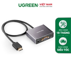 Cáp chuyển đổi HDMI sang VGA UGREEN 40282 Tích hợp cổng quang Optical Analog SPDIF 5.1 và Audio 3.5mm dài 0.5m - Hàng phân phối chính hãng - Bảo hành 18 tháng 1 đổi 1