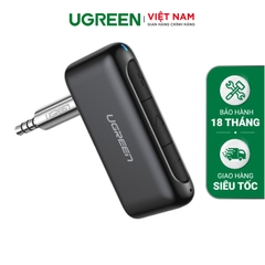 Bộ thu Bluetooth 5.0 UGREEN CM276 - Truyền tải chất lượng âm thanh Hifi - Chân cắm 3.5mm cho xe hơi - Tuổi thọ pin lên đến 300 giờ