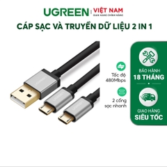 USB 2.0 to Micro USB + Type C data cable