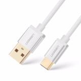 Dây USB 3.0 đầu đực sang USB type C đầu đực dài 0.5m chính hãng UGREEN US187 30465 (màu trắng bạc)