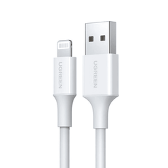 Cáp sạc Lightning chuẩn MFi UGREEN US155 - Sạc ổn định dòng 2.4A - Tốc độ truyền 480Mbps - silver-0.25m-Lightning-Bện nylon-0.25