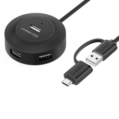 4 ports USB 2.0 Hub with Type C Adapter