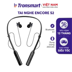 Tai nghe Bluetooth thể thao 5.0 Tronsmart Encore S2 Plus Khử tiếng ồn và có míc đàm thoại Tiêu chuẩn kháng bụi chống nước IPX45 và mồ hôi Thời gian sử dụng lên tới 24h. thích hợp tập thể dục thể thao - Hàng phân phối chính hãng