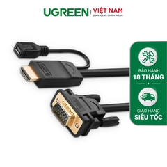 Dây cáp chuyển đổi HDMI sang VGA dẹt có hỗ trợ nguồn dài 3M UGREEN MM101 40232