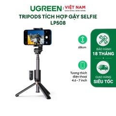 Tripod tích hợp gậy selfie chính hãng UGREEN 50735 Cao tối đa 68cm, dùng được điện thoại 4.6 - 7inch và máy ảnh cỡ nhỏ và vừa - Hàng chính hãng - 86cm