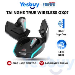 Tai nghe True Wireless Gaming EDIFIER GX07 - 26 giờ phát nhạc Khử tiếng ồn ANC - Driver 8mm, Game Mode - Hàng phân phối chính hãng - Bảo hành 12 tháng