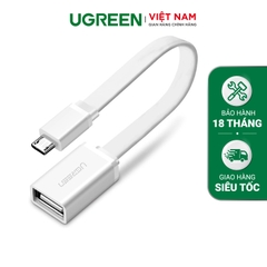 Dây Micro USB 2.0 OTG dạng dẹt dài 15cm UGREEN US126 10821 (màu đen)