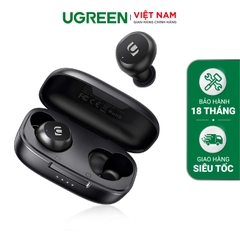 [BH 24 tháng 1 đổi 1] Tai nghe Bluetooth TWS UGREEN 80636 - Âm thanh Hifi True Wireless chống nước IPX5 sạc 15 phút nghe nhạc 2 giờ thời gian sử dụng tối đa lên đến 15 giờ