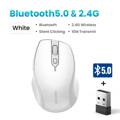 Chuột không dây 2,4Ghz + Bluetooth dùng cho máy tính, laptop chất liệu nhựa ABS, màu trắng Ugreen (15805)