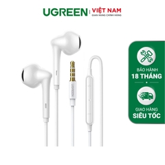 Tai nghe nhét tai UGREEN EP101 Cổng 3.5mm có điều khiển âm lượng 3.5mm - trắng