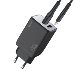 Trusmi Sạc nhanh GAN mini PD45W A+2C kèm cáp C TO C 60W (EU) | Black+silver