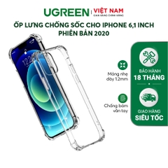 Ốp lưng trong suốt UGREEN 10533 iPhone 12/iPhone 12 Pro, trong suốt chống va đập, có sạc nhanh - Hàng chính hãng