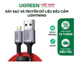Dây USB sang lightning có chip Mfi màu đỏ, dài 1M