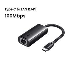 Bộ chuyển đổi USB Type-C sang cổng mạng 100Mbps màu đen (15633), chuyển đổi dữ liệu và không có chức năng thu phát sóng