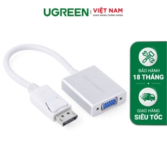 Dây chuyển đổi DisplayPort sang VGA+Audio converter (Vỏ nhôm) dài 25cm UGREEN DP106 - trắng