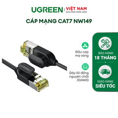 Cáp mạng 2 đầu đúc bọc hợp kim Cat7 STP dạng dây tròn dài từ 0.5-25M UGREEN NW107 - black-5m-80419