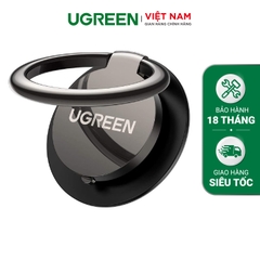 Giá đỡ điện thoại UGREEN LP133 - Dạng vòng nhẫn có thể đeo ngón tay đặt bàn dày 3mm - Tương thích rộng với các dòng điện thoại - 20554 Đen