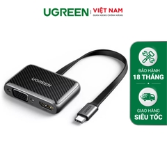 Bộ chuyển Type C sang HDMI và VGA UGREEN 70549 - Hỗ trợ độ phân giải 4K*2K@60HZ - Mở rộng đồng thời 2 màn hình - Truyền tải tín hiệu không suy hao, tản nhiệt tốt - Hàng phân phối chính hãng - Bảo hành 18 tháng 1 đổi 1