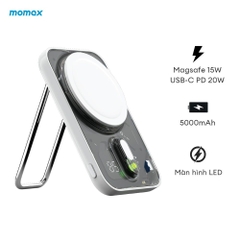 Sạc Dự Phòng 5.000 mAh Không Dây Từ Tính MOMAX 1-Power Flow Pro Sạc 2 Chiều| Hình LED | Bảo Hành 12 Tháng 1 Đổi 1 IP125W