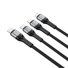 Trusmi Cáp bện 3 trong 1 C TO C/L/M 66W | Black