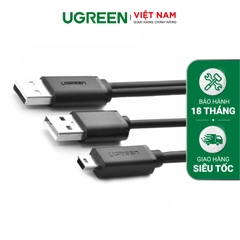 Dây USB 2 male X2 to mini USB 5pin US107