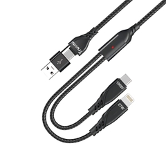 Trusmi Cáp bện sạc 2 trong 1 100W | Black