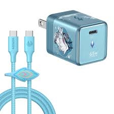 Sạc điện thoại 1 cổng USB-C GaN 65W chân US(model:X860-mã:95169HSR)phiên bản Star Rail màu xanh,kèm dây USB-C 1m