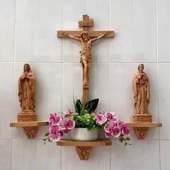 BỘ TƯỢNG THỜ CAO 30CM, MẸ LỘ ĐỨC, KỆ HOA NHO
