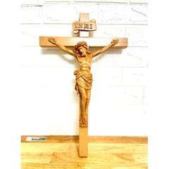 TƯỢNG CHÚA CHỊU NẠN,  CAO 30CM, THÁNH GIÁ 50CM TREO TƯỜNG, GỖ BEECH