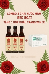 Combo 3 chai Red Boat 40N  250ml, tặng 1H  khẩu trang tế Winner( màu ngẫu nhiên: trắng, xanh, xám)