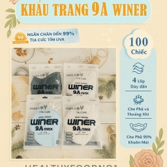 Combo 100 Cái Khẩu trang 9A WINER TÚI ZIP
