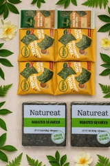 Combo 2 gói rong biển Natureat nhập khẩu từ Hàn Quốc và 2 lốc rong biển( 3 gói/ 1 lốc)