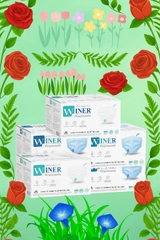 Combo 5H khẩu trang  Winer 4 LỚP- (màu theo yêu cầu của khách: trắng, xanh, xám)