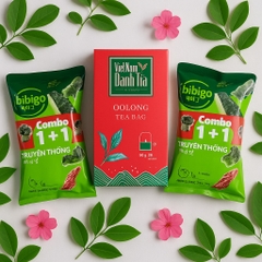 combo 6 gói snack  và 1 hộp trà ôlong