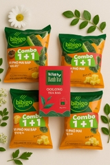 combo 6 gói snack  và 1 hộp trà ôlong