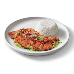 Rice with spicy grilled chicken Thai sauce