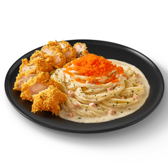 Spaghetti Crispy chicken Carbonara